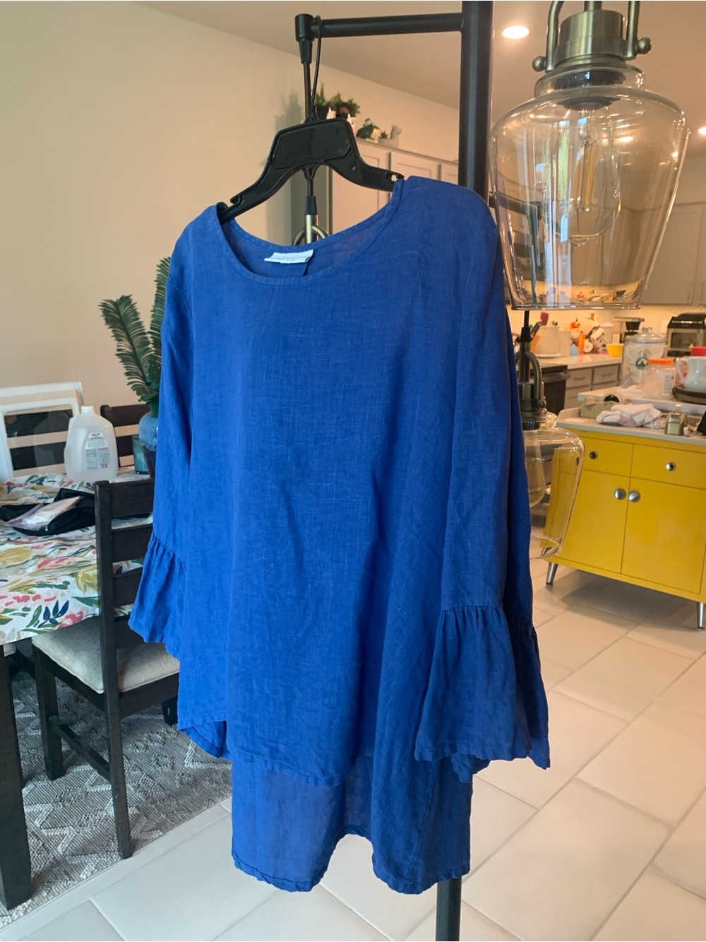 bryn Walker Royal Blue Ruffle Sleeve Tunic XL